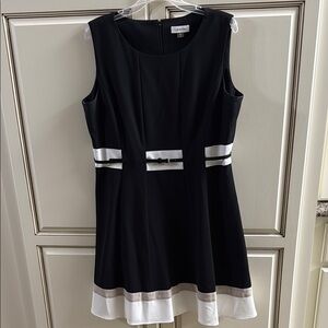 Black and White Sleeveless Dress